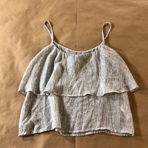 Navy and White Layered Top